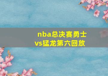 nba总决赛勇士vs猛龙第六回放