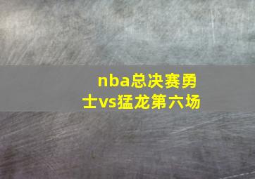 nba总决赛勇士vs猛龙第六场