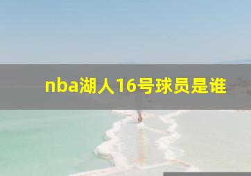 nba湖人16号球员是谁