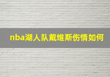 nba湖人队戴维斯伤情如何