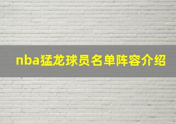 nba猛龙球员名单阵容介绍