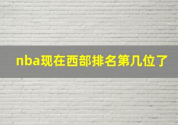 nba现在西部排名第几位了