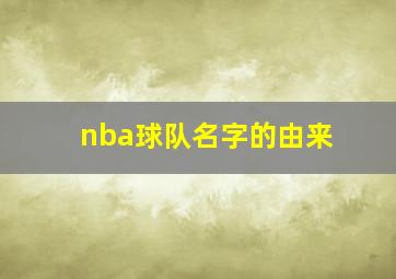 nba球队名字的由来