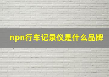 npn行车记录仪是什么品牌