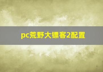 pc荒野大镖客2配置