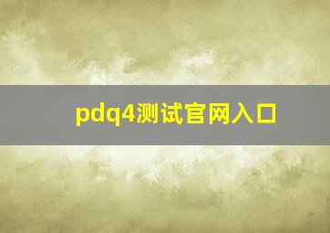 pdq4测试官网入口