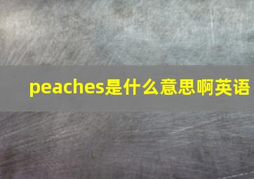 peaches是什么意思啊英语