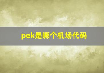 pek是哪个机场代码