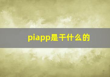 piapp是干什么的