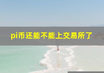 pi币还能不能上交易所了