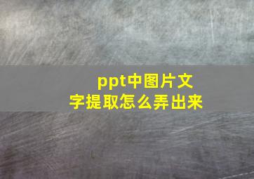 ppt中图片文字提取怎么弄出来