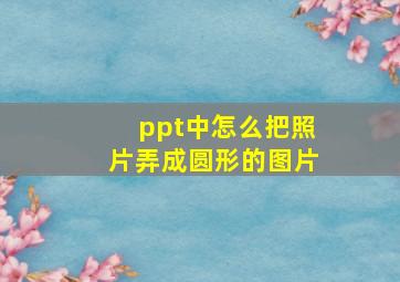 ppt中怎么把照片弄成圆形的图片