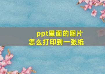 ppt里面的图片怎么打印到一张纸