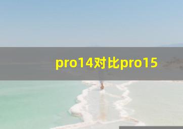 pro14对比pro15