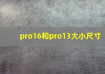 pro16和pro13大小尺寸