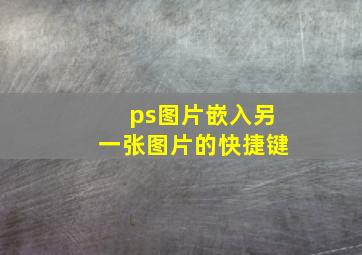 ps图片嵌入另一张图片的快捷键