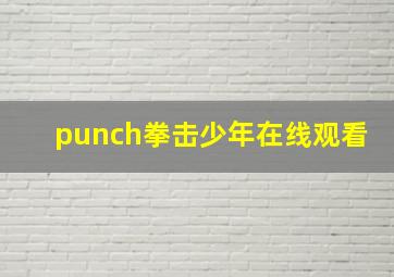 punch拳击少年在线观看