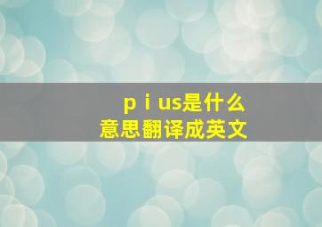 pⅰus是什么意思翻译成英文