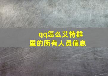 qq怎么艾特群里的所有人员信息