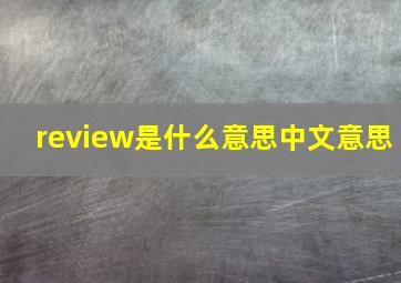 review是什么意思中文意思