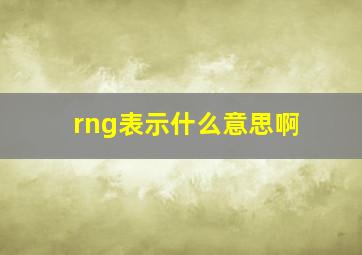 rng表示什么意思啊