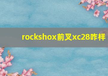 rockshox前叉xc28咋样