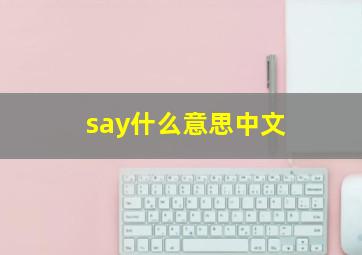 say什么意思中文