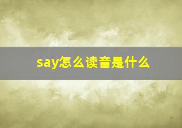 say怎么读音是什么