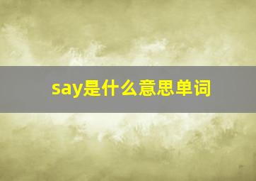 say是什么意思单词