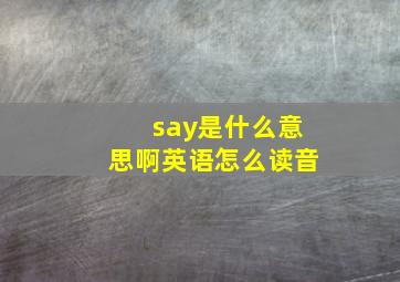 say是什么意思啊英语怎么读音