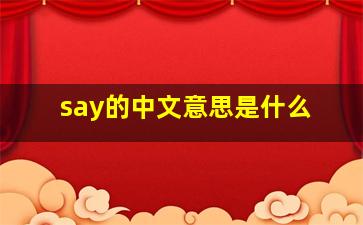 say的中文意思是什么