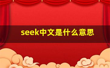 seek中文是什么意思