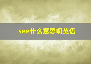 see什么意思啊英语