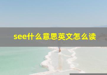 see什么意思英文怎么读