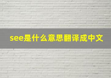 see是什么意思翻译成中文