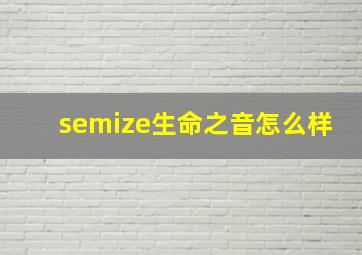 semize生命之音怎么样