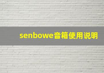 senbowe音箱使用说明