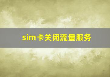 sim卡关闭流量服务