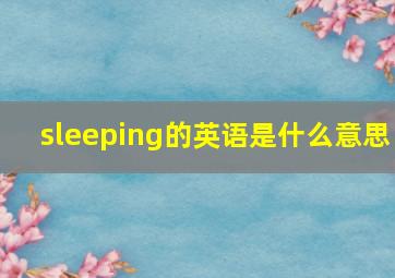 sleeping的英语是什么意思