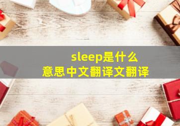 sleep是什么意思中文翻译文翻译