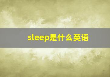 sleep是什么英语