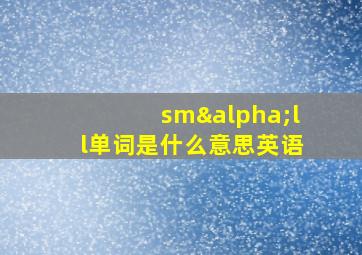 smαll单词是什么意思英语