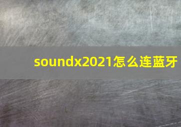 soundx2021怎么连蓝牙