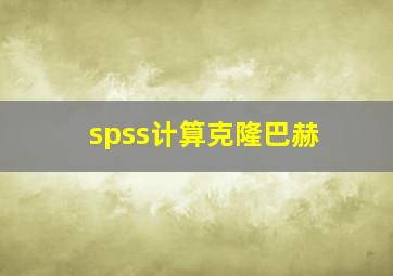 spss计算克隆巴赫