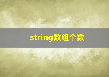 string数组个数