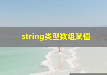 string类型数组赋值