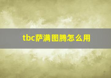 tbc萨满图腾怎么用