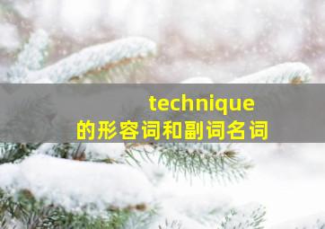 technique的形容词和副词名词