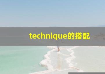 technique的搭配