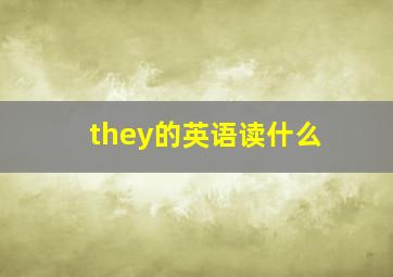 they的英语读什么